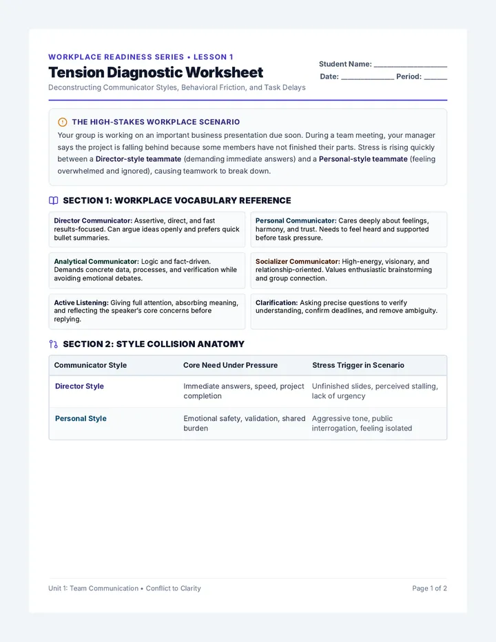 Tension Diagnostic Worksheet