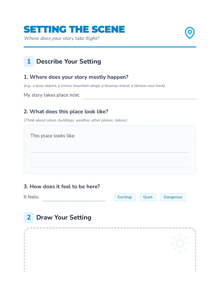 Setting the Scene Worksheet