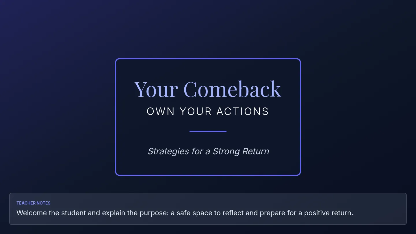 Your Comeback Slide Deck