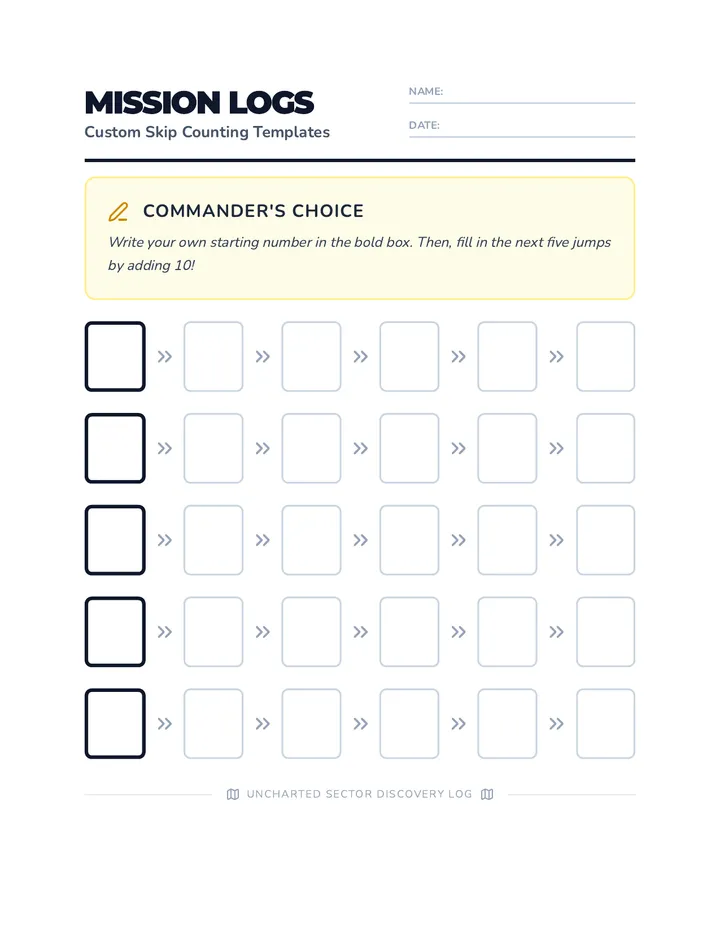 Blank Mission Logs Worksheet