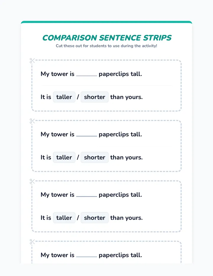Tower Power Sentence Strips