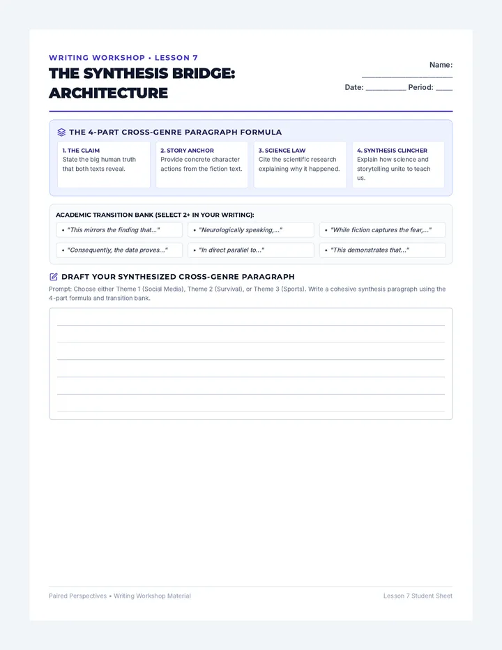 Synthesis Mastery Student Worksheet