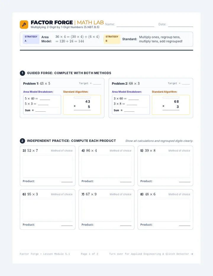 Factor Forge Worksheet