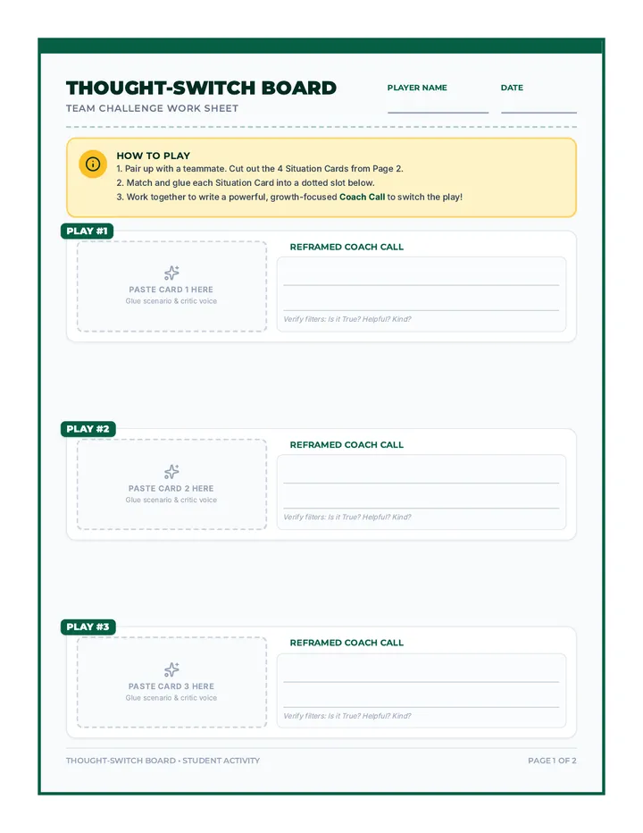 Thought-Switching Scenarios Activity