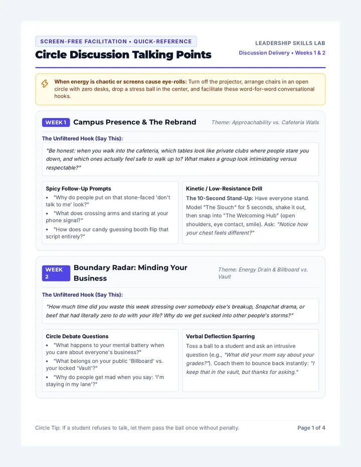 Circle Discussion Facilitator Guide