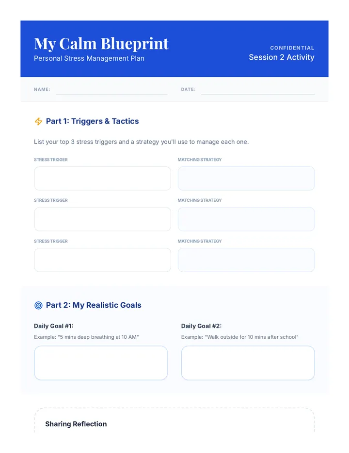 Personal Stress Management Plan Template