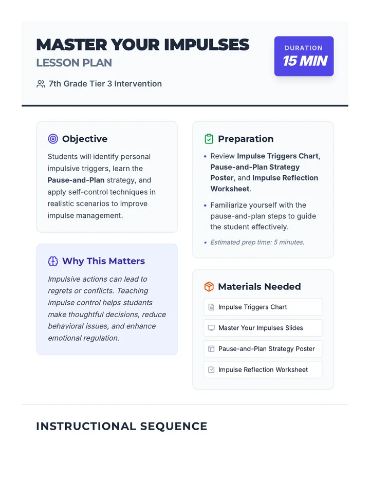 Impulse Control Facilitator Guide