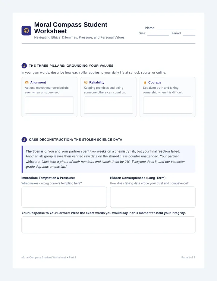 Moral Compass Student Worksheet