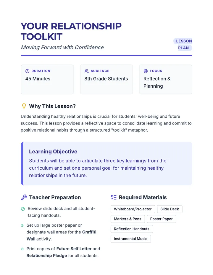 Relationship Toolkit Lesson Plan