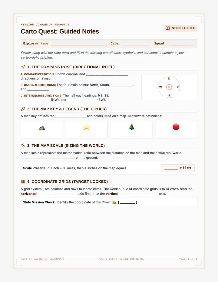 Carto Quest Guided Notes