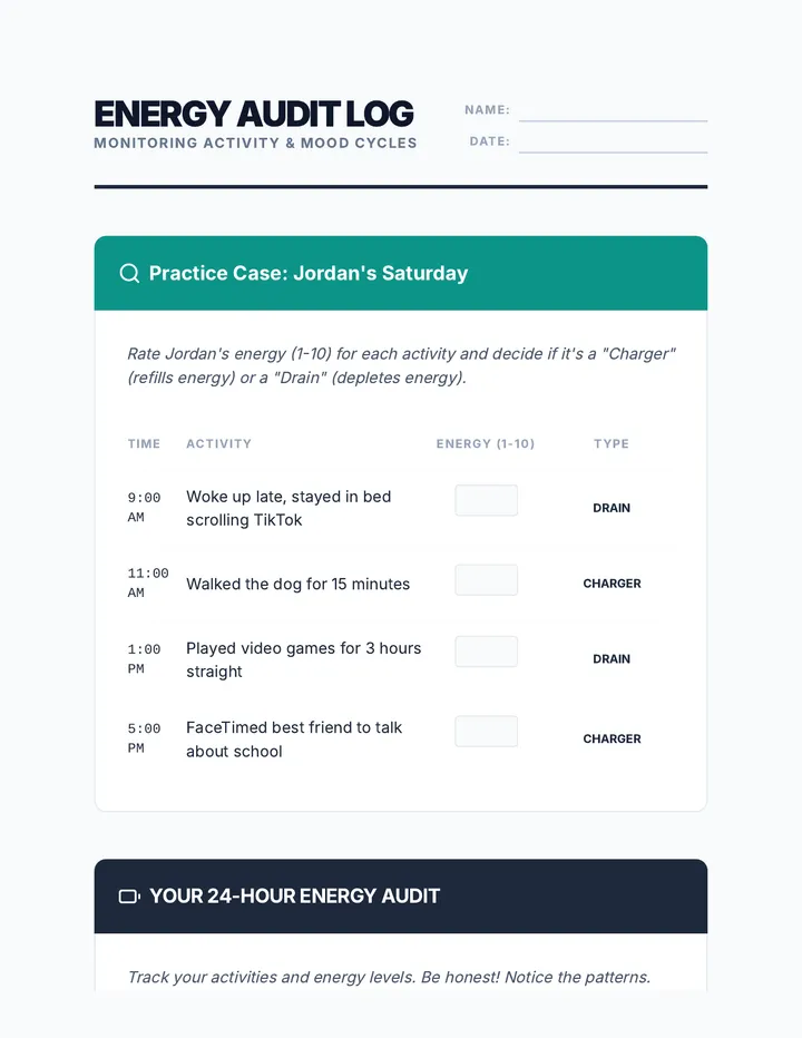 Energy Audit Log Worksheet