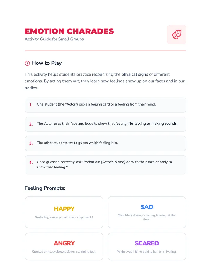 Emotion Charades Activity Guide