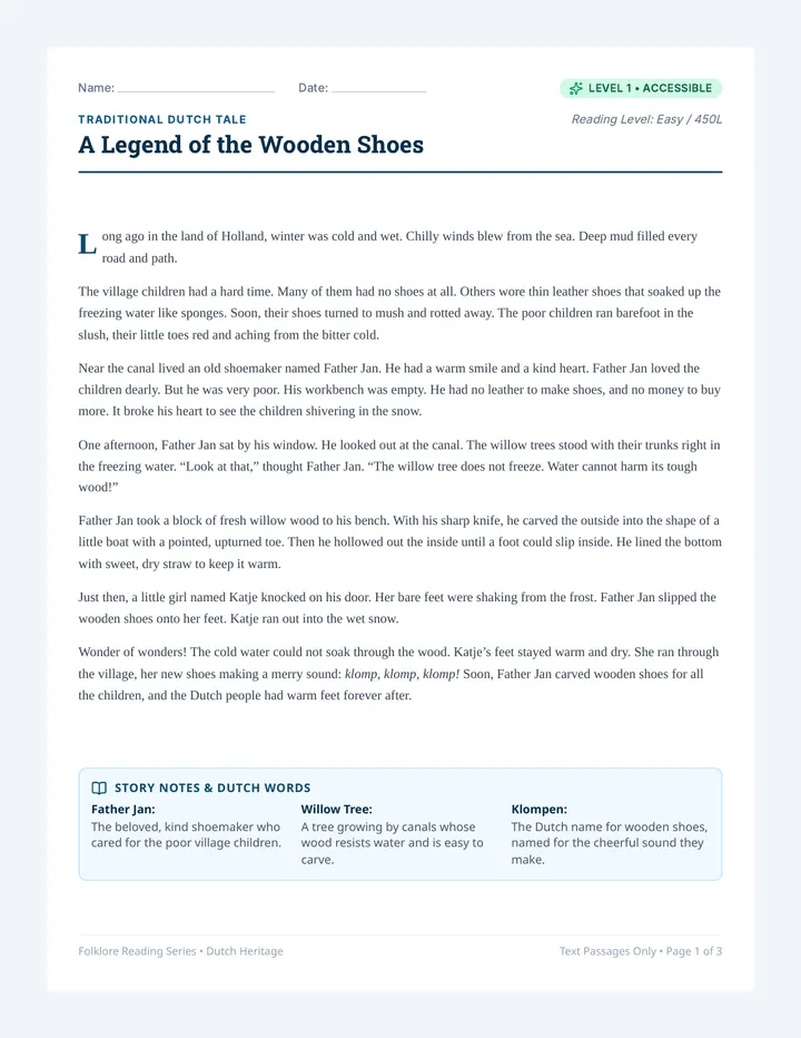 Wooden Shoes Leveled Passages