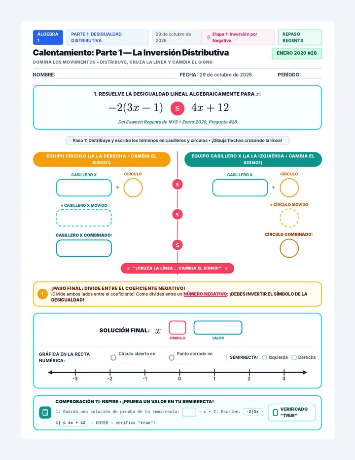 Inequality Showdown Spanish Handout