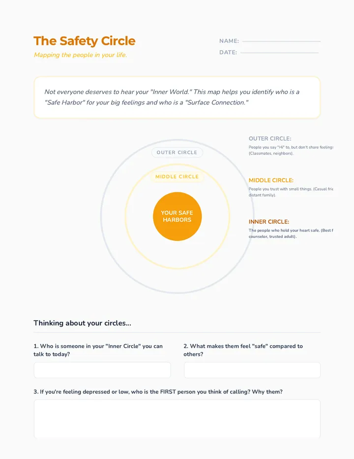The Safety Circle Worksheet