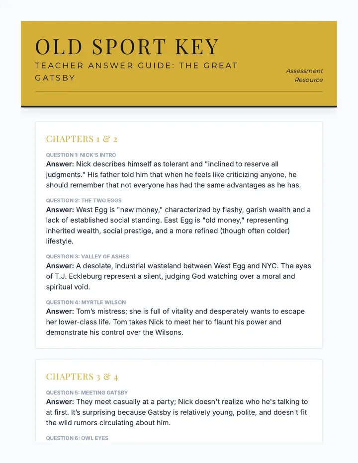 Old Sport Key Document