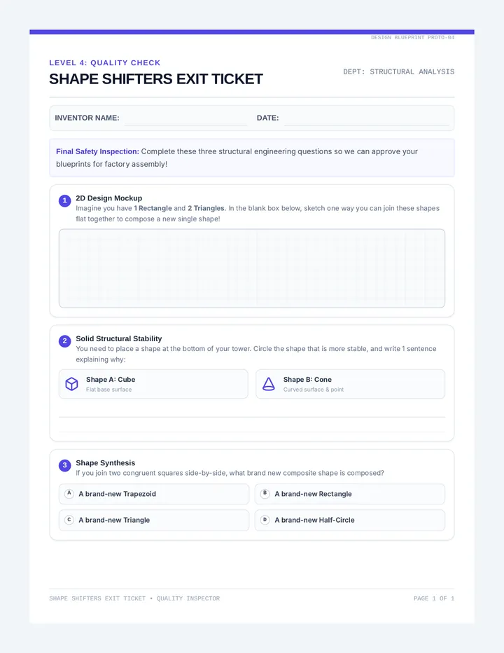 Shape Shifters Exit Ticket