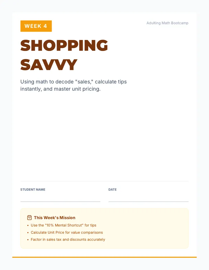 Shopping Savvy Workbook Week 4