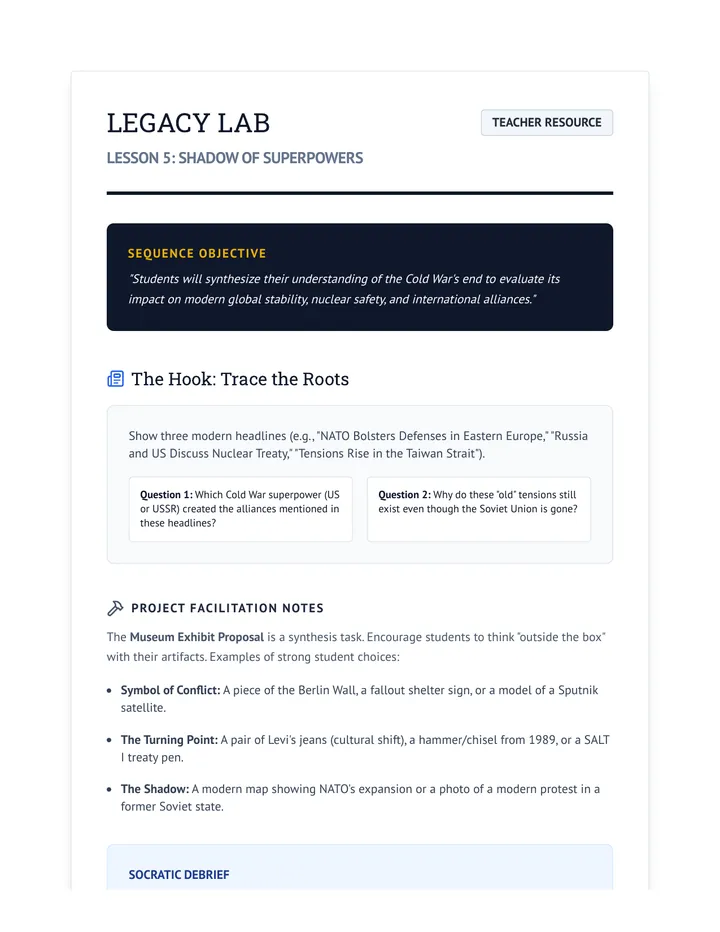 Legacy Lab Teacher Guide