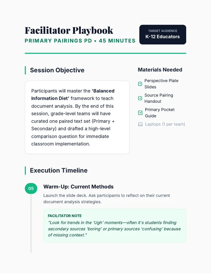 Facilitator Playbook Guide