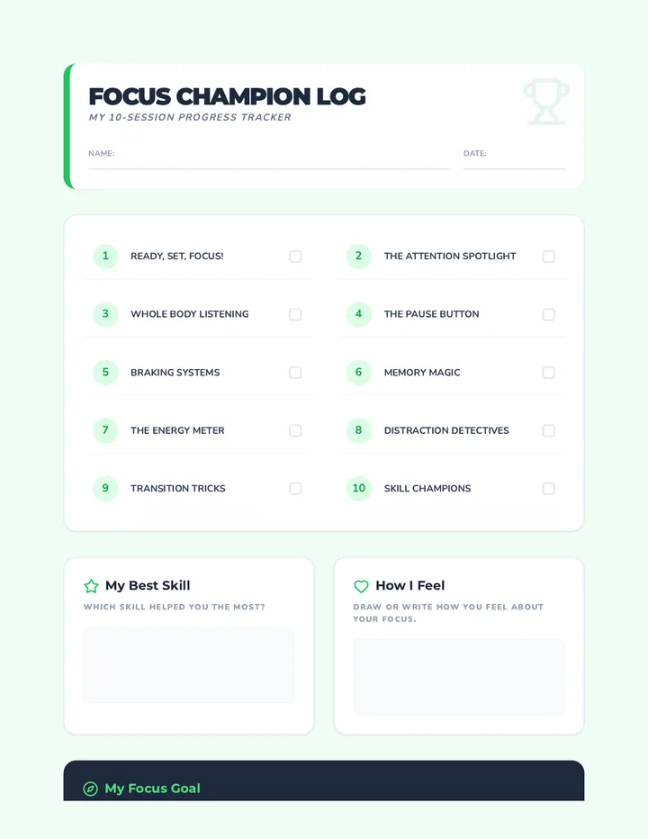Focus Fun ADHD Skills • Lesson • Lenny.com