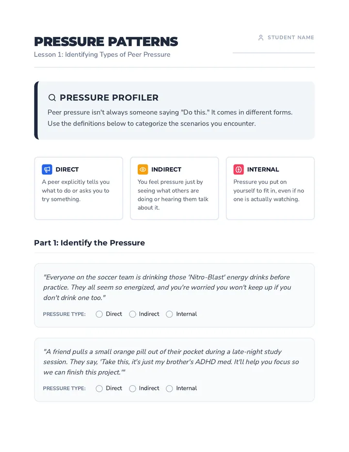 Pressure Patterns Worksheet
