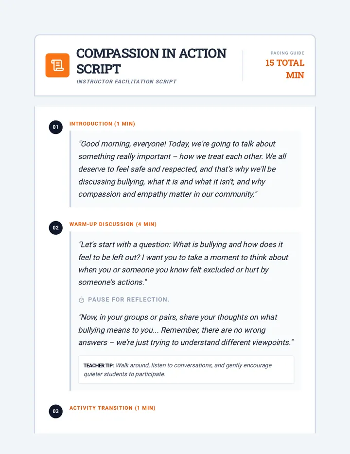 Compassion Facilitation Script Guide