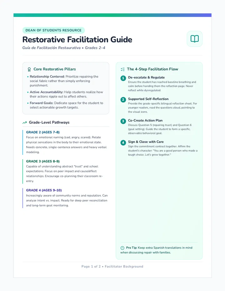 Dean Restorative Facilitation Guide