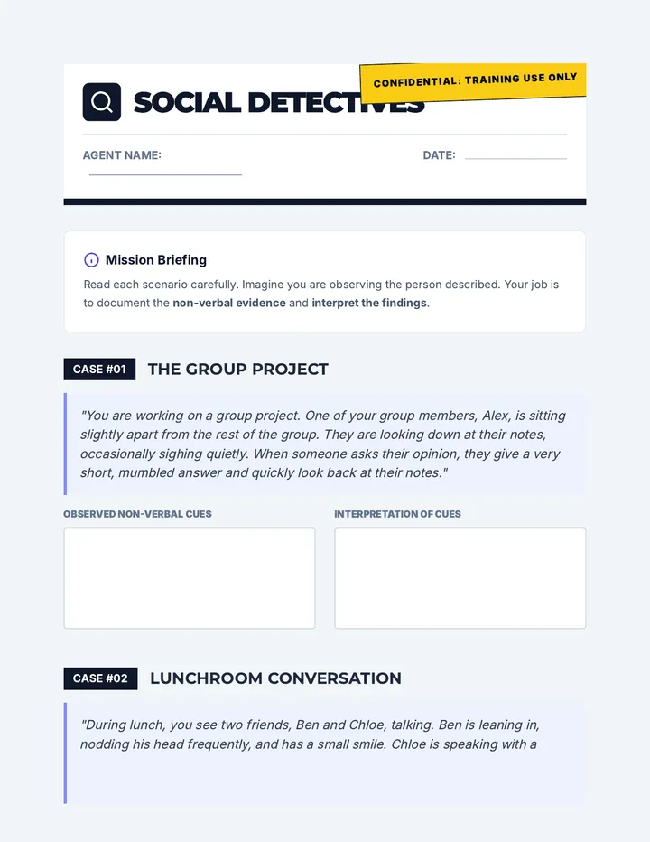 Social Detectives Activity
