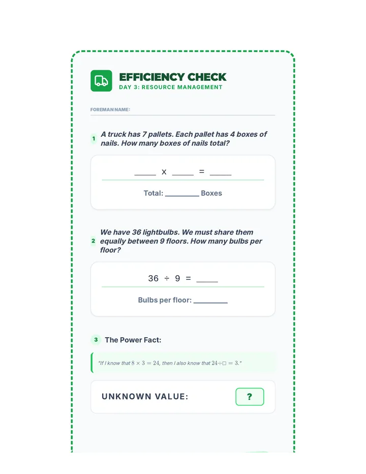 Distribution Efficiency Exit Ticket