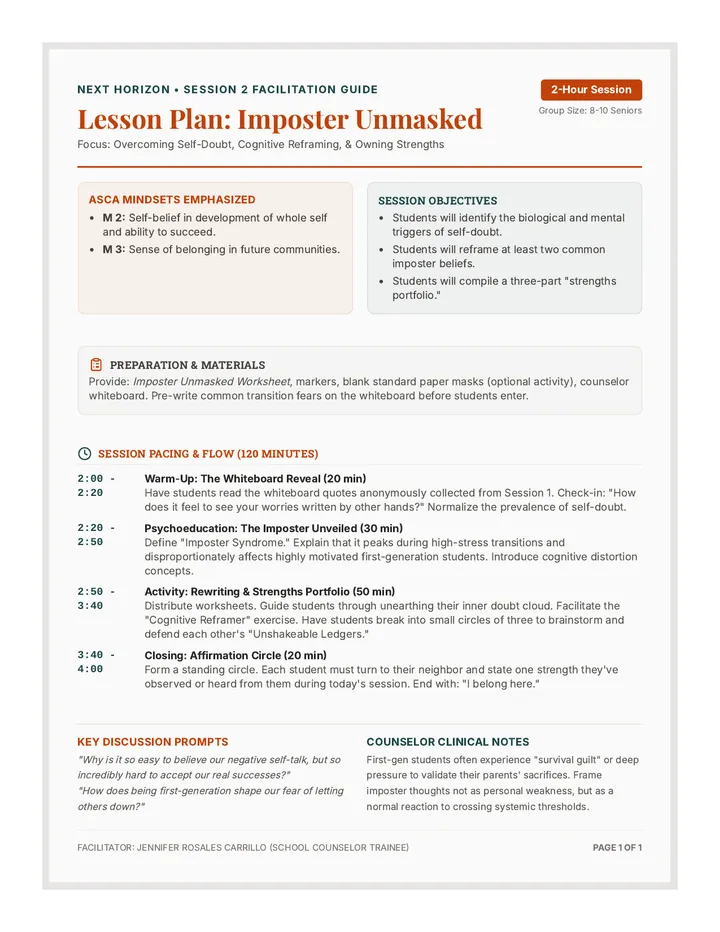 Imposter Unmasked Lesson Plan