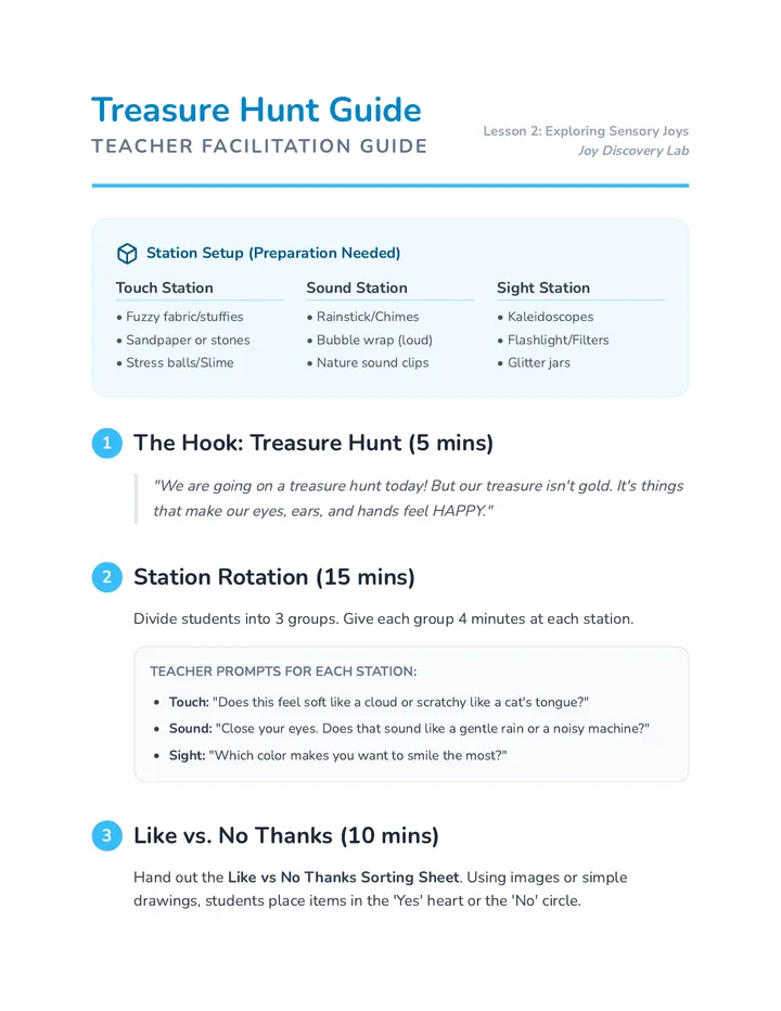 Treasure Hunt Teacher Guide