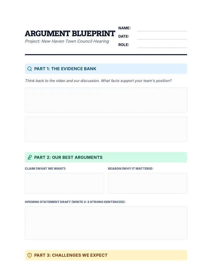 Argument Blueprint Worksheet