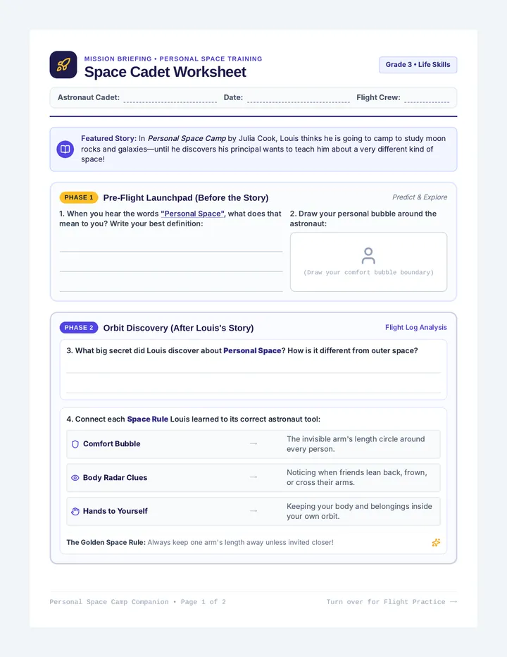Space Cadet Worksheet