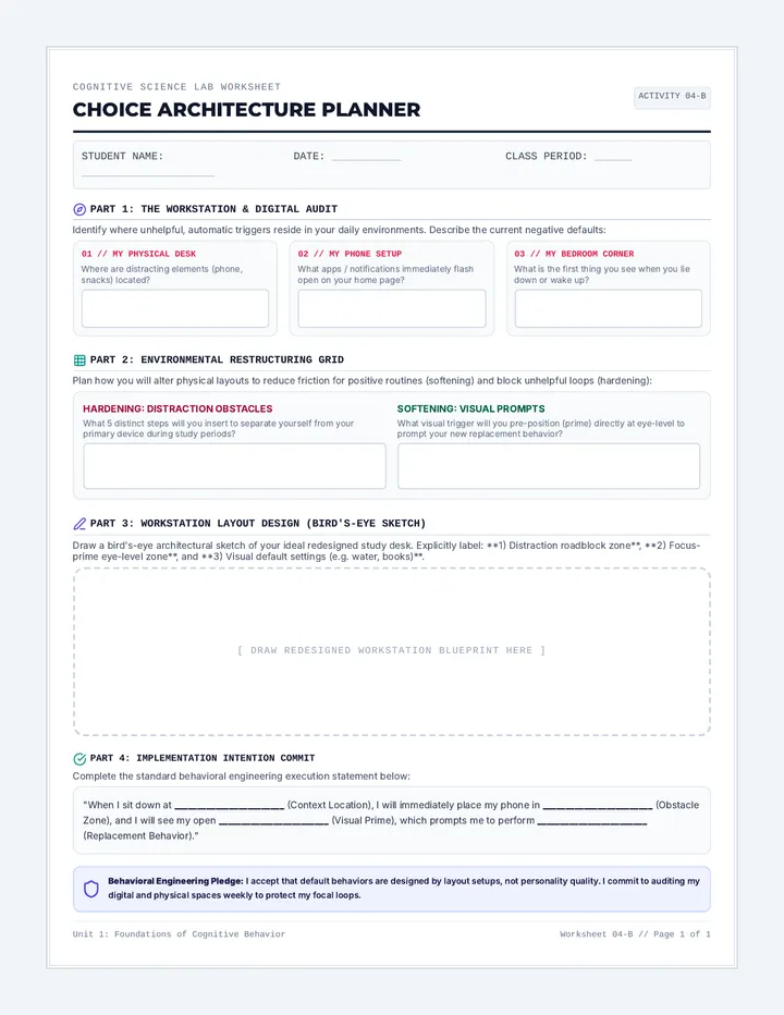 Choice Architecture Design Worksheet