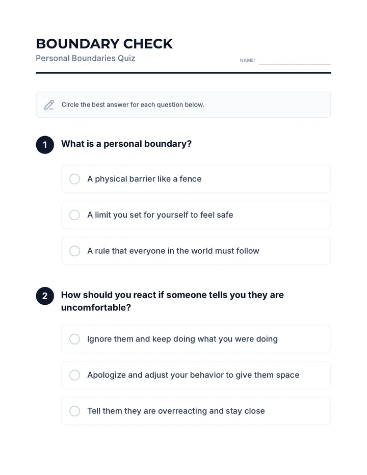 Boundaries Quiz