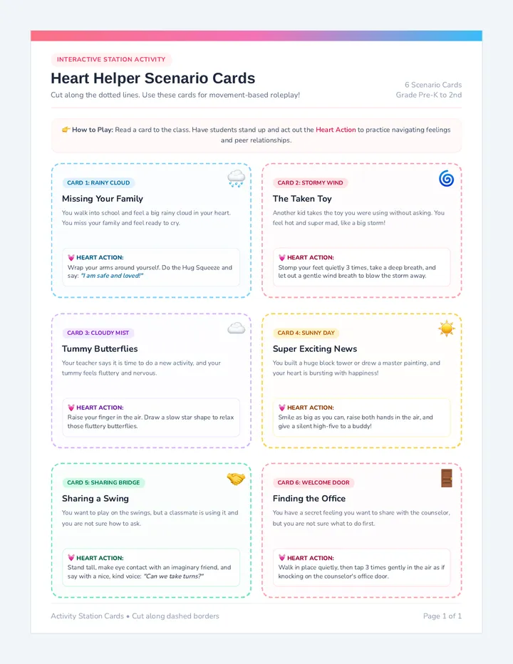 Heart Helper Scenario Cards
