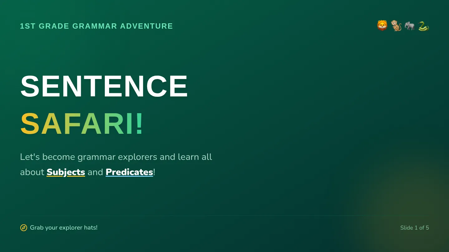 Sentence Safari Slides