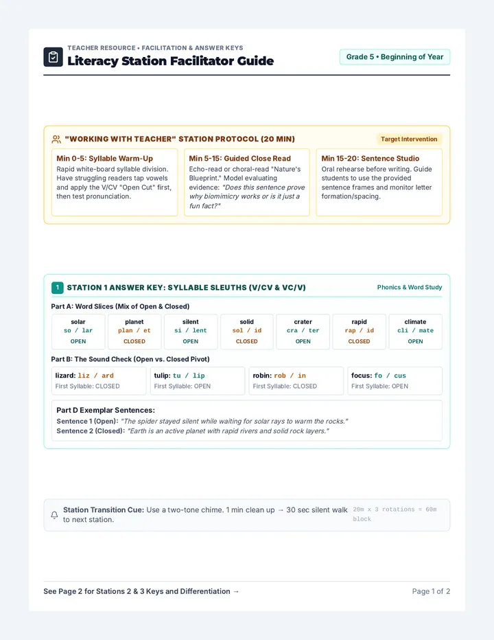 Station Facilitator Teacher Guide