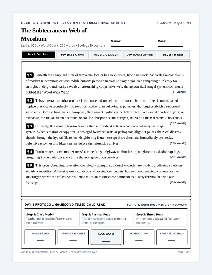 Subterranean Network Student Packet