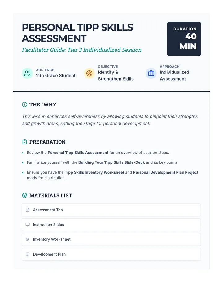 Tipp Skills Lesson Plan