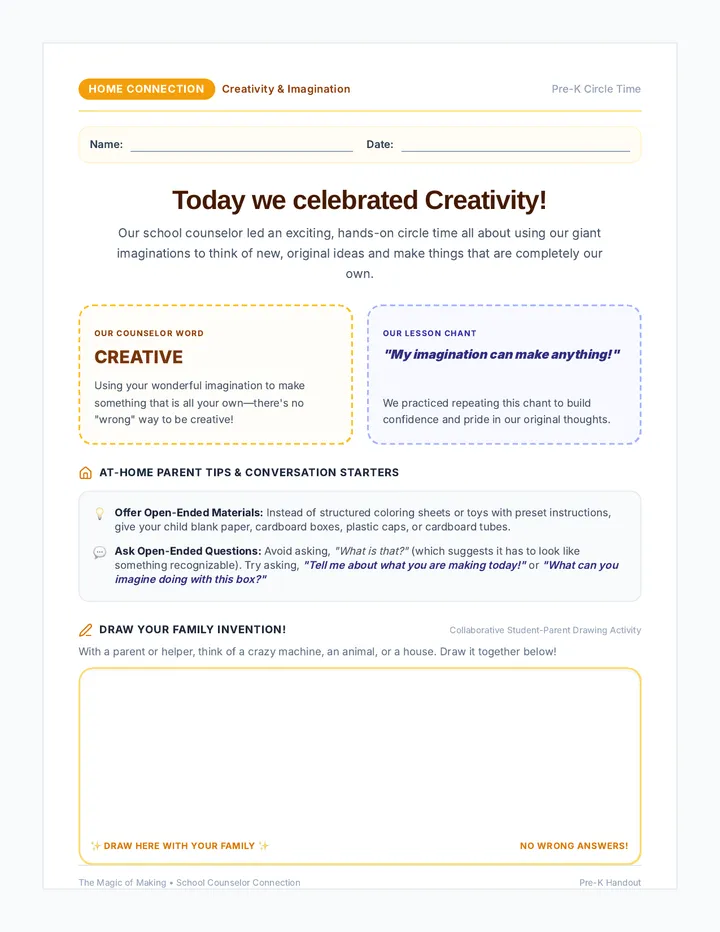 Home Creativity Connection Flyer