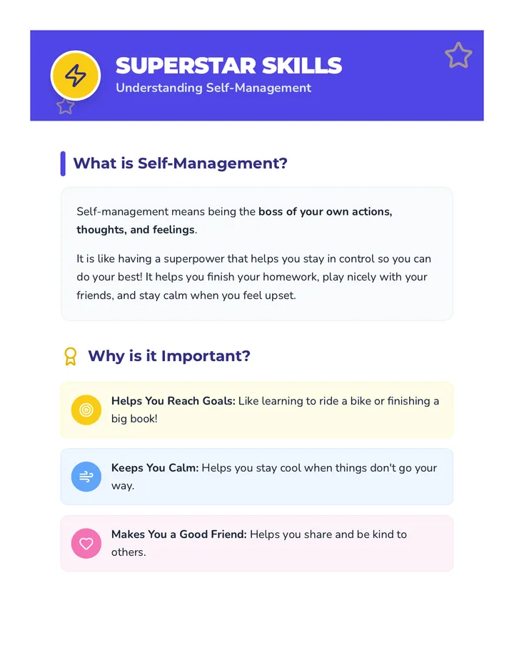 Self Management Reading Handout