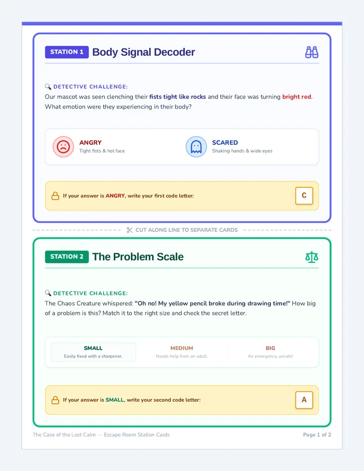 Station Clue Cards