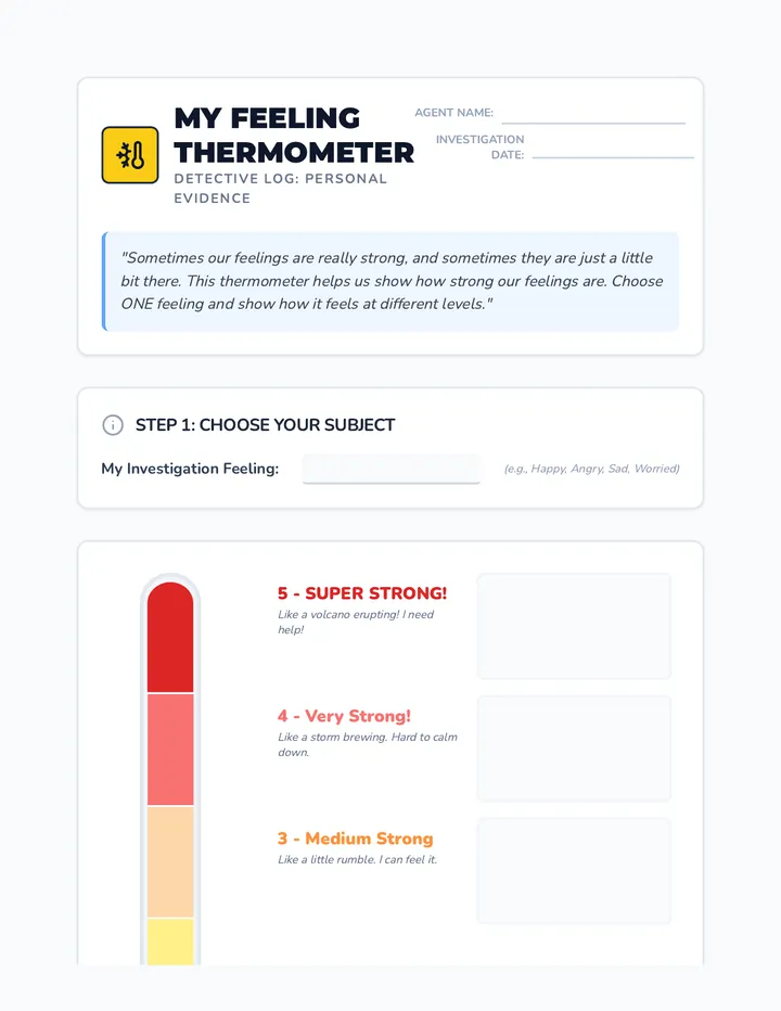 My Feeling Thermometer Worksheet