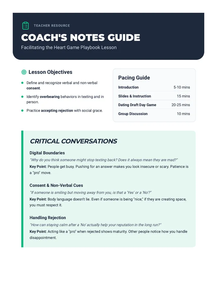 Coachs Notes Guide