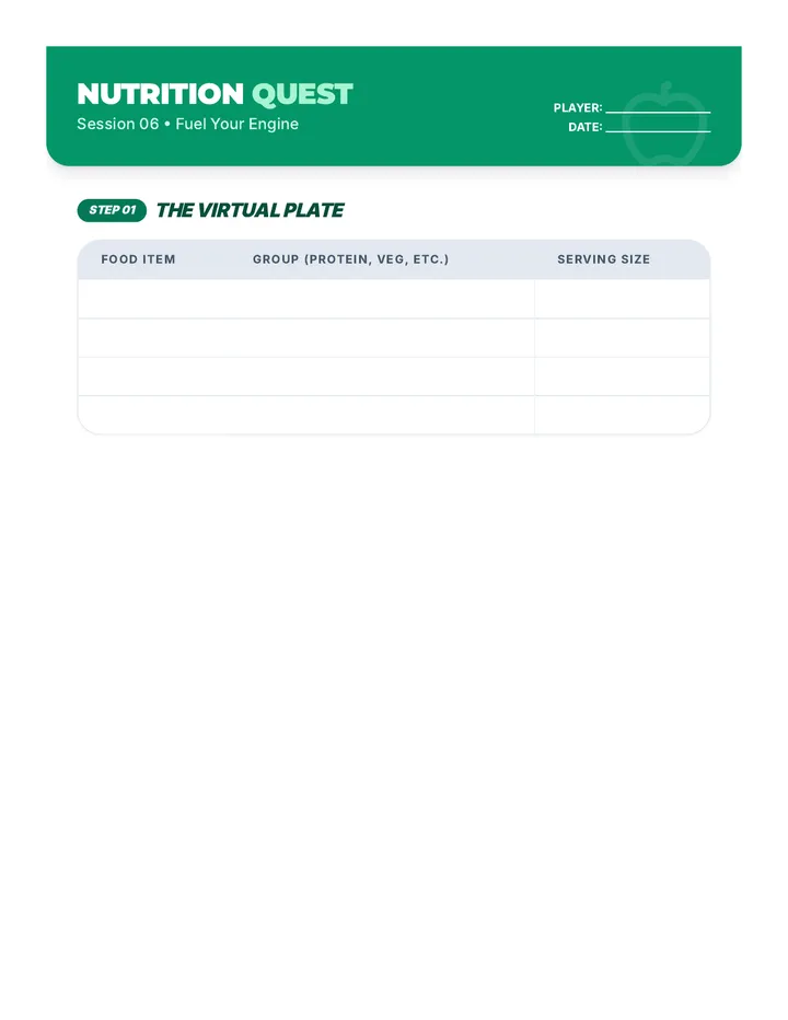 Nutrition Worksheet Document