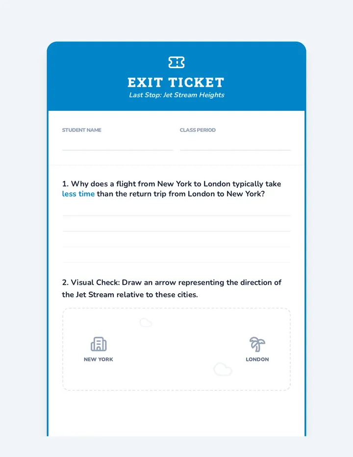 Jet Stream Exit Ticket