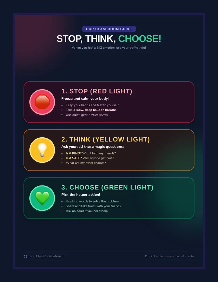 Stop Think Choose Poster