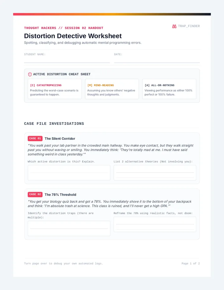 Distortion Detective Worksheet